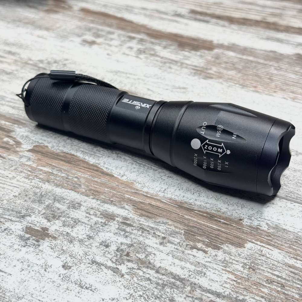 Фонарь светодиодный охотничий рыболовный 800 лм Cree XML-T6, тактический фонарик с аккумулятором, Zoom Киев - изображение 5