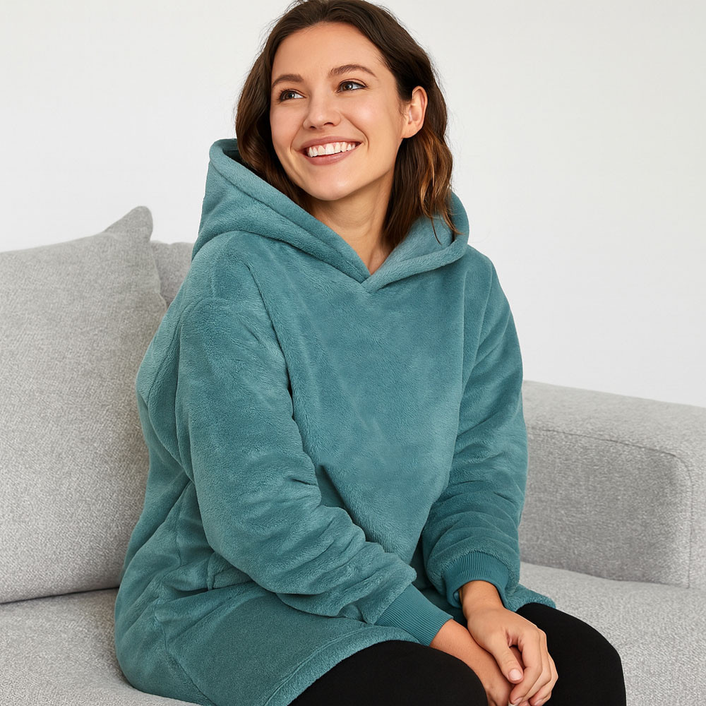 Плед толстовка с капюшоном (100х80см) HUGGLE HOODIE, Зеленый / Плед-худи / Оверсайз толстовка плед с капюшоном Киев - изображение 8