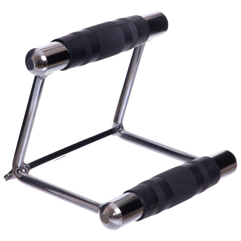 Рукоятка для тяги к животу (узкий параллельный хват) обрезиненная Zelart 2730 хром Киев - изображение 7