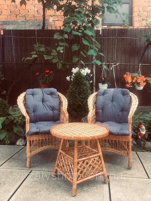 Столик та крісла для балкона з лози Київ - фото 1