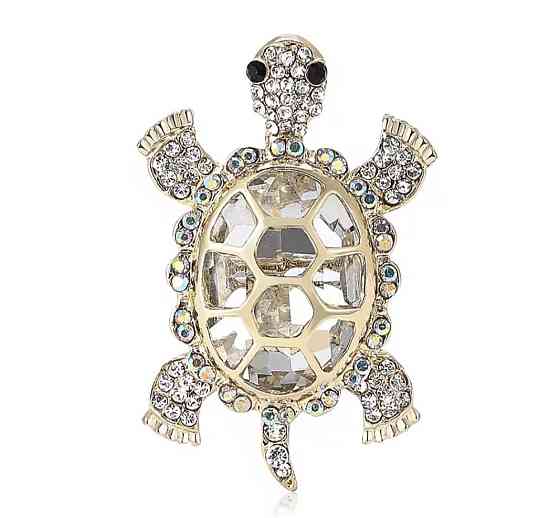 Брошка "Черепашка" Білий (0225) Сміла