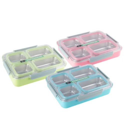 Ланч-бокс 31*25*6см (корпус пластик/внутр.ємність нерж.сталь) мікс KAMILLE Житомир