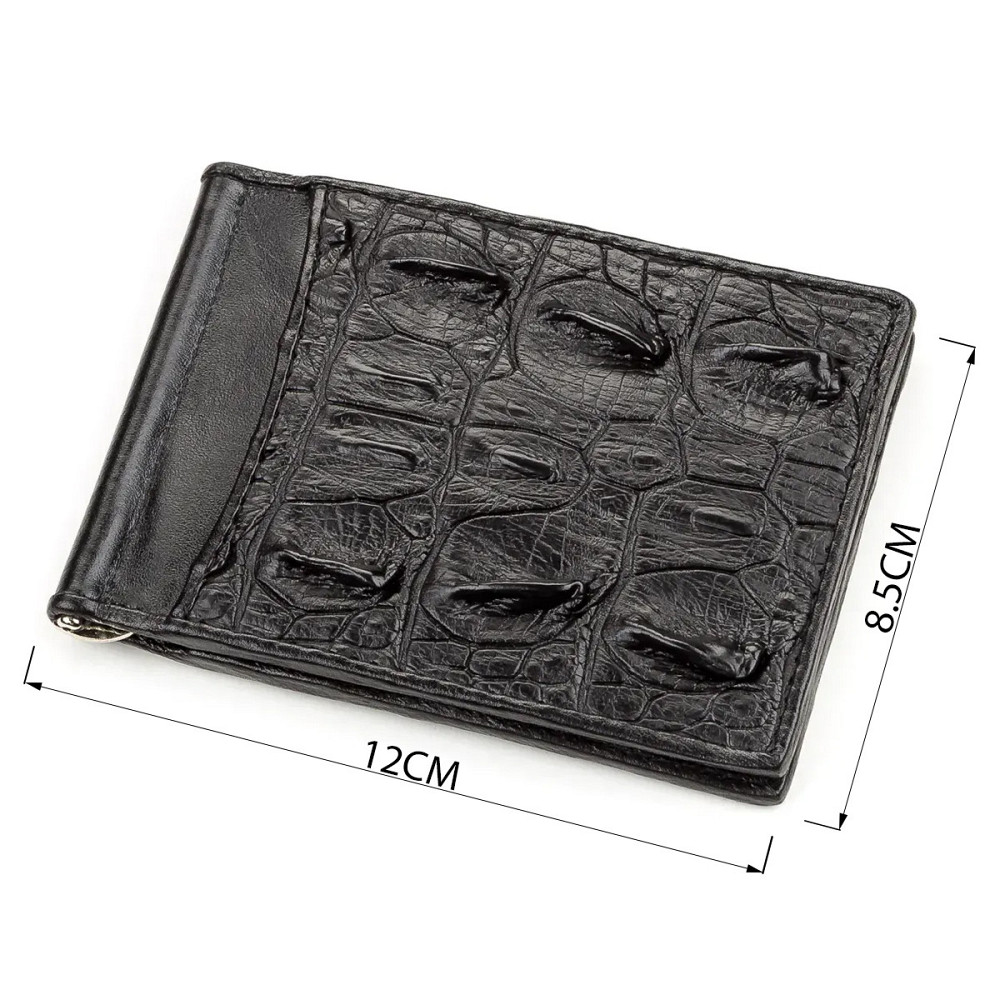 Затискач CROCODILE LEATHER 18169 з натуральної шкіри крокодила Чорний Київ - фото 7