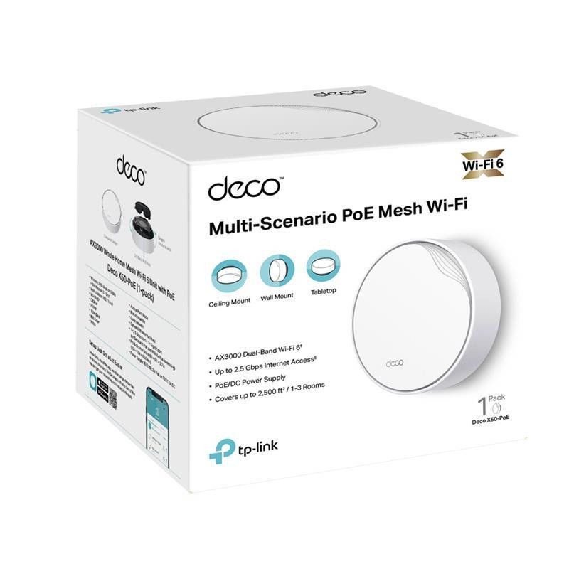 WiFi Mesh система TP-Link Deco X50 PoE (1-pack) white Харків - фото 18