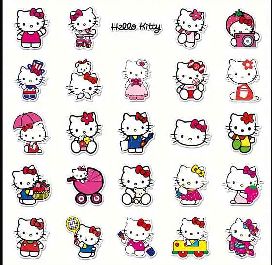 Стикеры с милым котиком в стиле Hello Kitty, 50 шт Киев