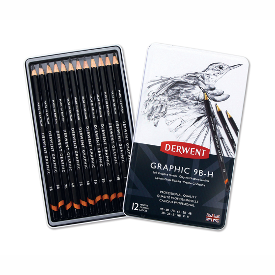 Графитные карандаши Graphic Soft 12шт Derwent Киев
