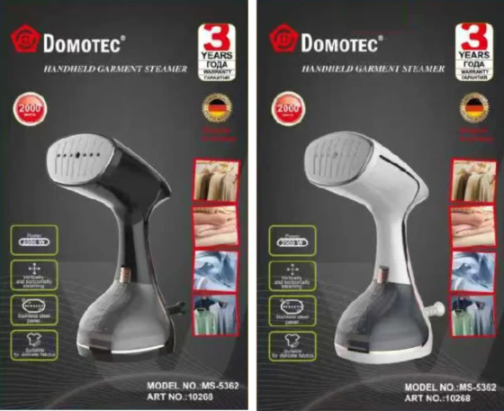 Відпарювач Domotec MS-5362 2000W з вертикальним відпарюванням, нерж. підошвою та резервуаром 360 мл Одеса
