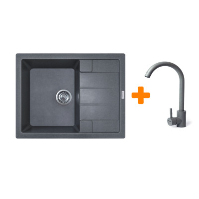 Мойка кухонная Adamant Anila сірий + змішувач (182496910304) Вінниця - фото 1