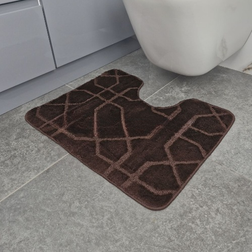 Килимок для ванних кімнат поліпропіленовий TM DarianA Standard u-cut 60*50 шоколадний геометрія Житомир