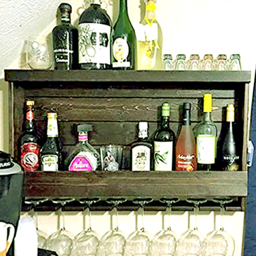 Настінна винна полиця "Увадзіма" мокко Миколаїв - фото 1