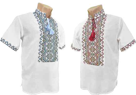 Чоловіча вишиванка на домотканному полотні Гармонія Київ