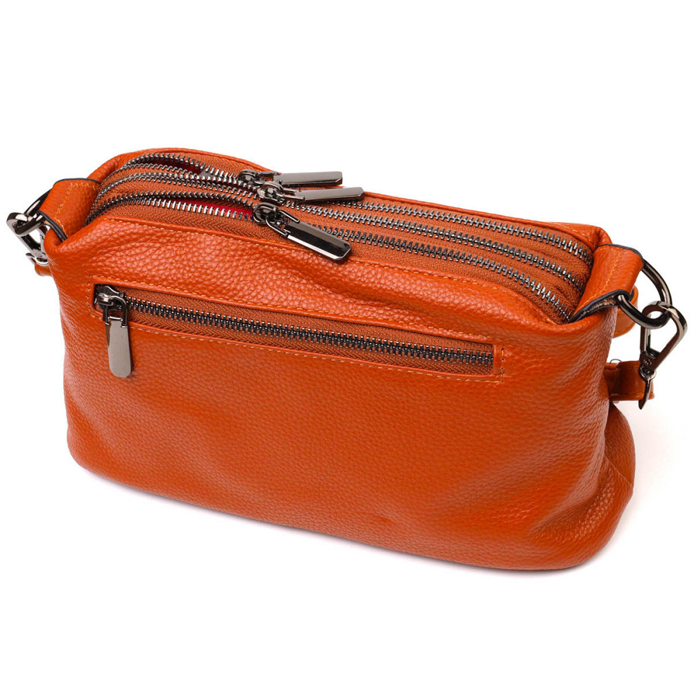 Чудова сумка на три відділення з натуральної шкіри 22138 Vintage Руда Київ - фото 2