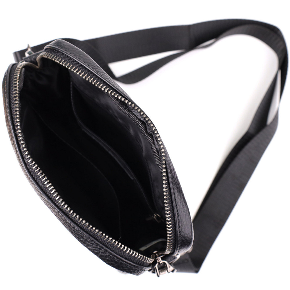 Компактная мужская сумка на плечо из натуральной кожи Vintage 23021 Черный Киев - изображение 6