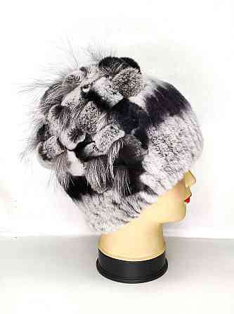 Меховая шапка женская водопад Кристина Шиншиловый Харьков