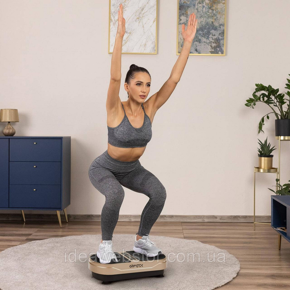 Виброплатформа Gymtek XP300 для дома до 150 кг с пультом и эспандерами тренажер для похудения фитнеса и массажа Киев - изображение 13
