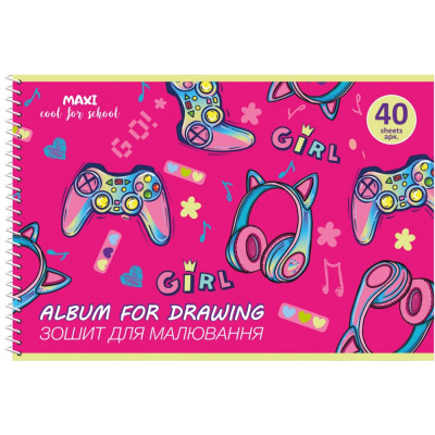 Альбом для рисования Maxi А4 на спирали 40 листов, 100г/м2 (MX60924) Винница - изображение 1