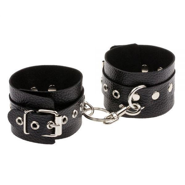 Наручники Leather Double Fix Hand Cuffs, Black Sex Aura Київ - фото 1