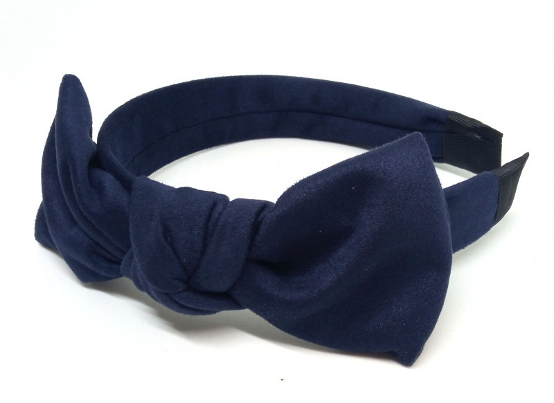 Замшевий обруч з бантом синій Київ - фото 1