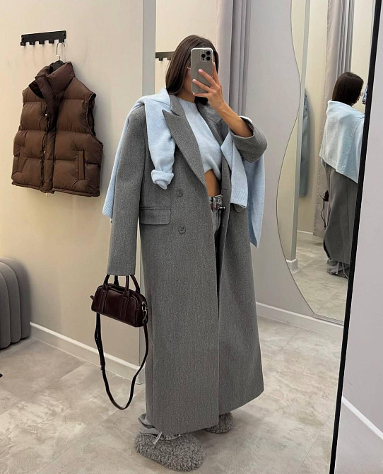 Жіноче трендове пальто оверсайз крій вовна + підкладка 46/48 Одеса - фото 1