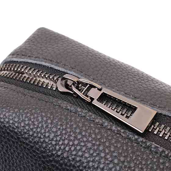 Сумка на одно отделение в классическом цвете из натуральной кожи Vintage 22606 Черная Киев