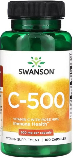 Витамин С с Шиповником Swanson Vitamin C with Rose Hips 500 mg - 100 caps Киев - изображение 1