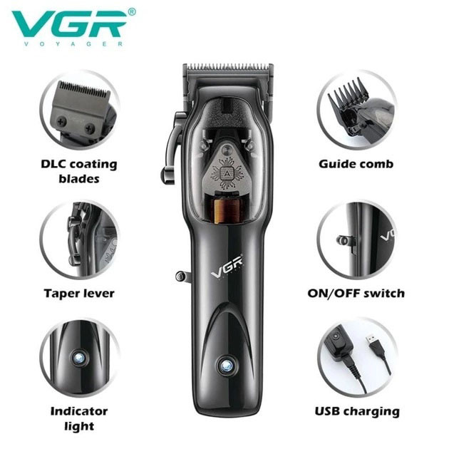 Бритва аккумуляторная для стрижки волос и бороды VGR Hair Clipper V-653 Voyager, Триммер для висков KV-99 Львов - изображение 8