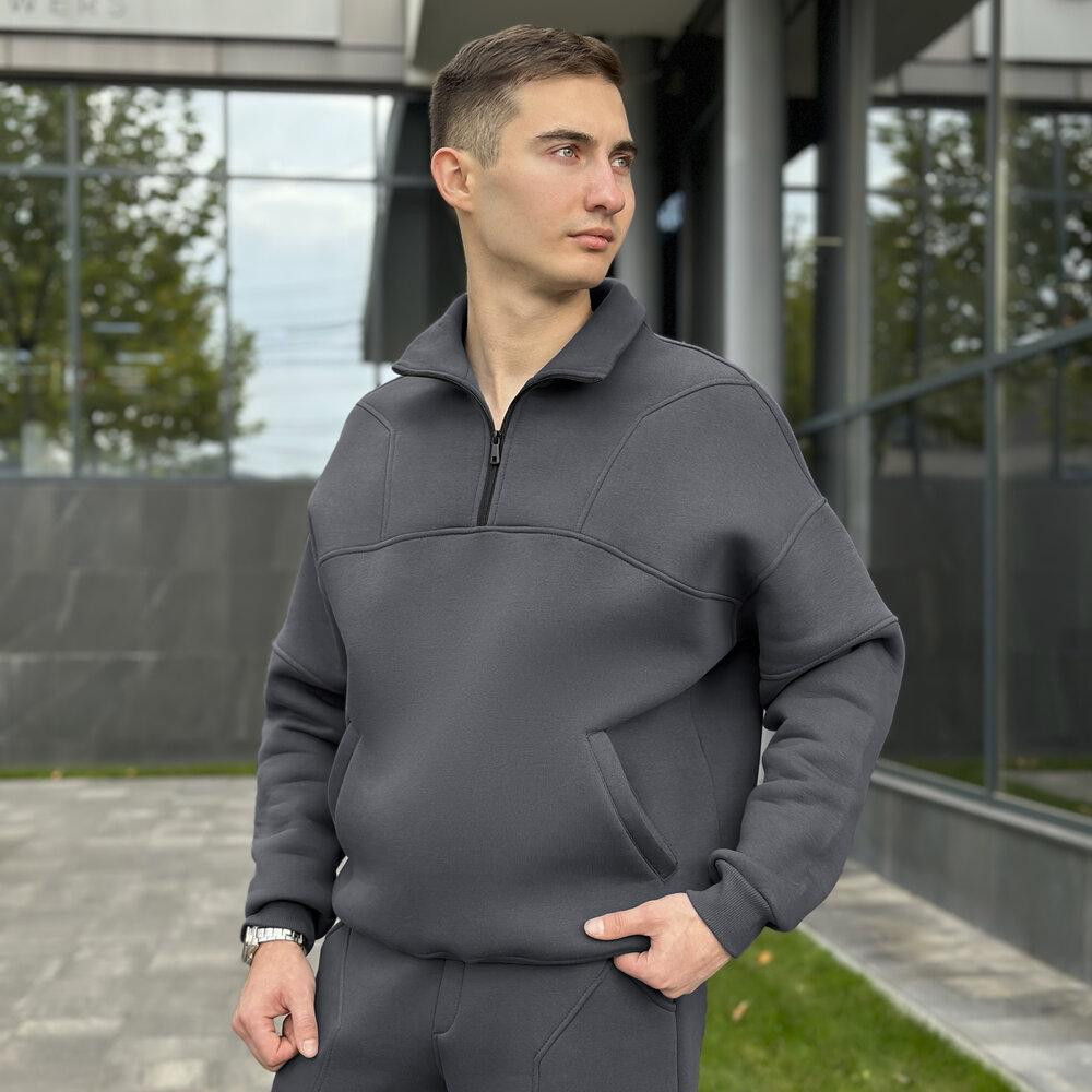 Комплект штани та кофта Pobedov Grand ЗИМА. Темно-сірий спортивний костюм Київ - фото 5