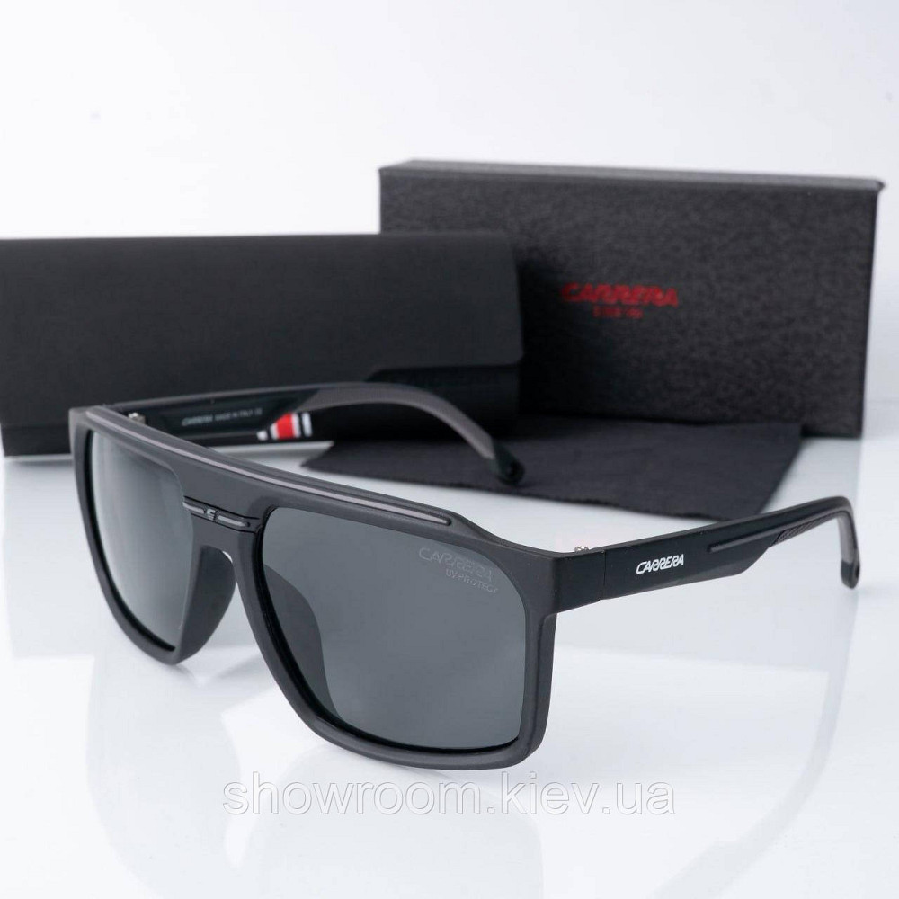 Сонцезахисні чоловічі окуляри маска Carrera (400) чорні Київ - фото 1