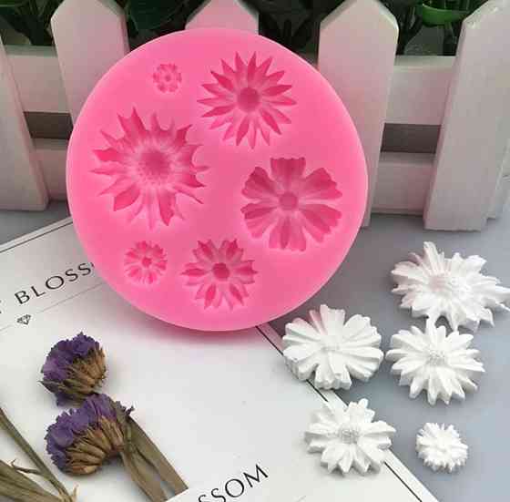 Молд силиконовый Цветы 73 мм розовый Киев