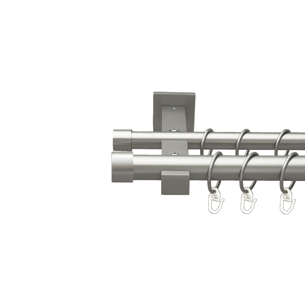 Карниз Orvit Заглушка металевий дворядний техно гладка труба кільце металеве Сатин 25\19 мм 160 см Львов - изображение 1