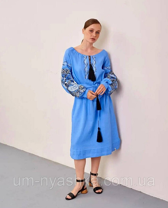 Жіноча лляна вишита сукня Петриківка-Жар-Птиця Кривий Ріг - фото 4