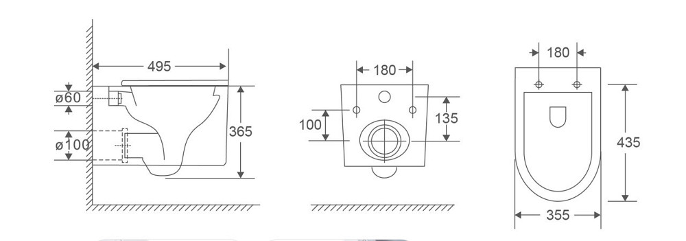 Унітаз підвісний Mixxus Premium Topper-0101-T3 495x355x375mm, система змиву Tornado 1.0   ( MP6476 ) 28258 Харків - фото 4
