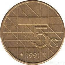 Нидерланды 5 гульденов 1991 Беатрикс (1980-2013) никель плакированный бронзой Полтава - изображение 1