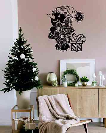 Декоративное настенное Панно «Снеговик», Декор на стену 110*93 см, Черный Киев