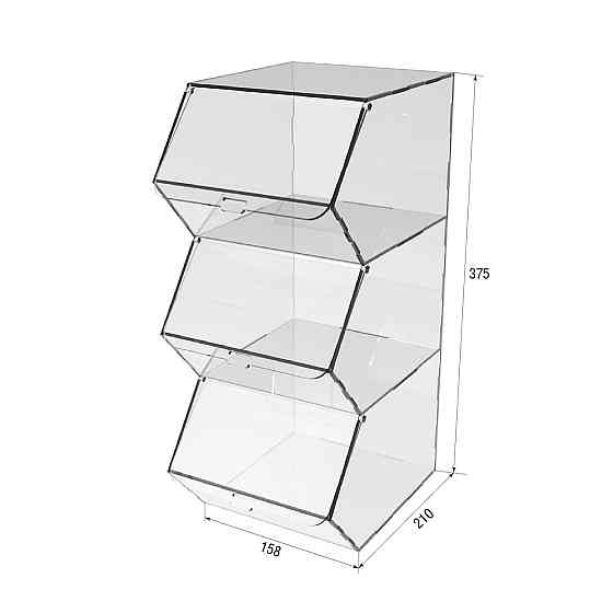 Диспенсер EKOSTAR вертикальный для мармеладов, снеков, орехов 3 ячейки Киев