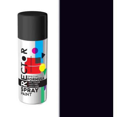 Аерозольна фарба для автомобіля RECTOR універсальна 9005 чорний гл.і 400мл (000013232) Вінниця - фото 2