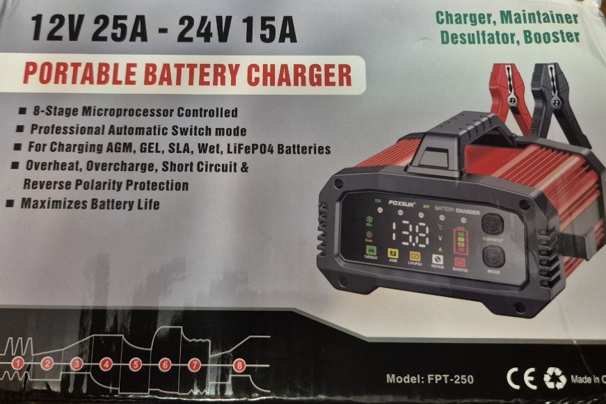 Зарядний пристрій  Foxsur FPT-250 ( 25A/12V/24V/6-400Ah) LiFePo4 AGM Харків - фото 4