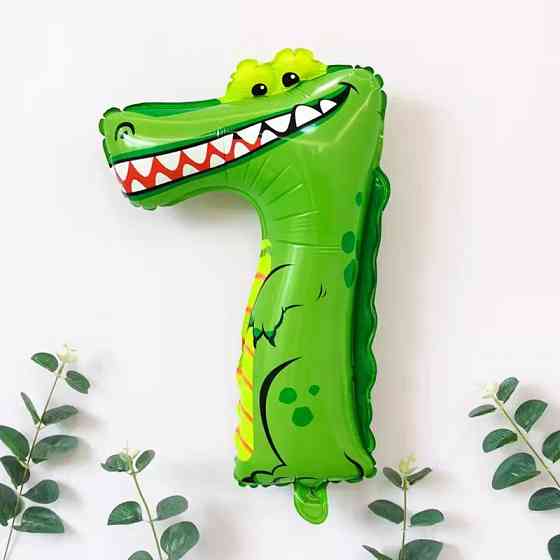 Шарик цифра 7 Крокодил 16 дюймов разноцветный Киев