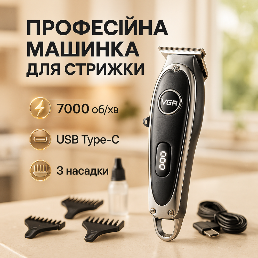 Аккумуляторная машинка для стрижки с хорошими отзывами VGR, Машинка для стрижки волос с акамулятором AY-80 Львов - изображение 20
