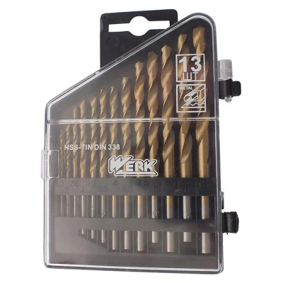 Набір свердл Werk по металу - 13 шт, Титанове покриття (1.5-6.5)х0.5+3.2+4.8мм (63683) Вінниця - фото 1