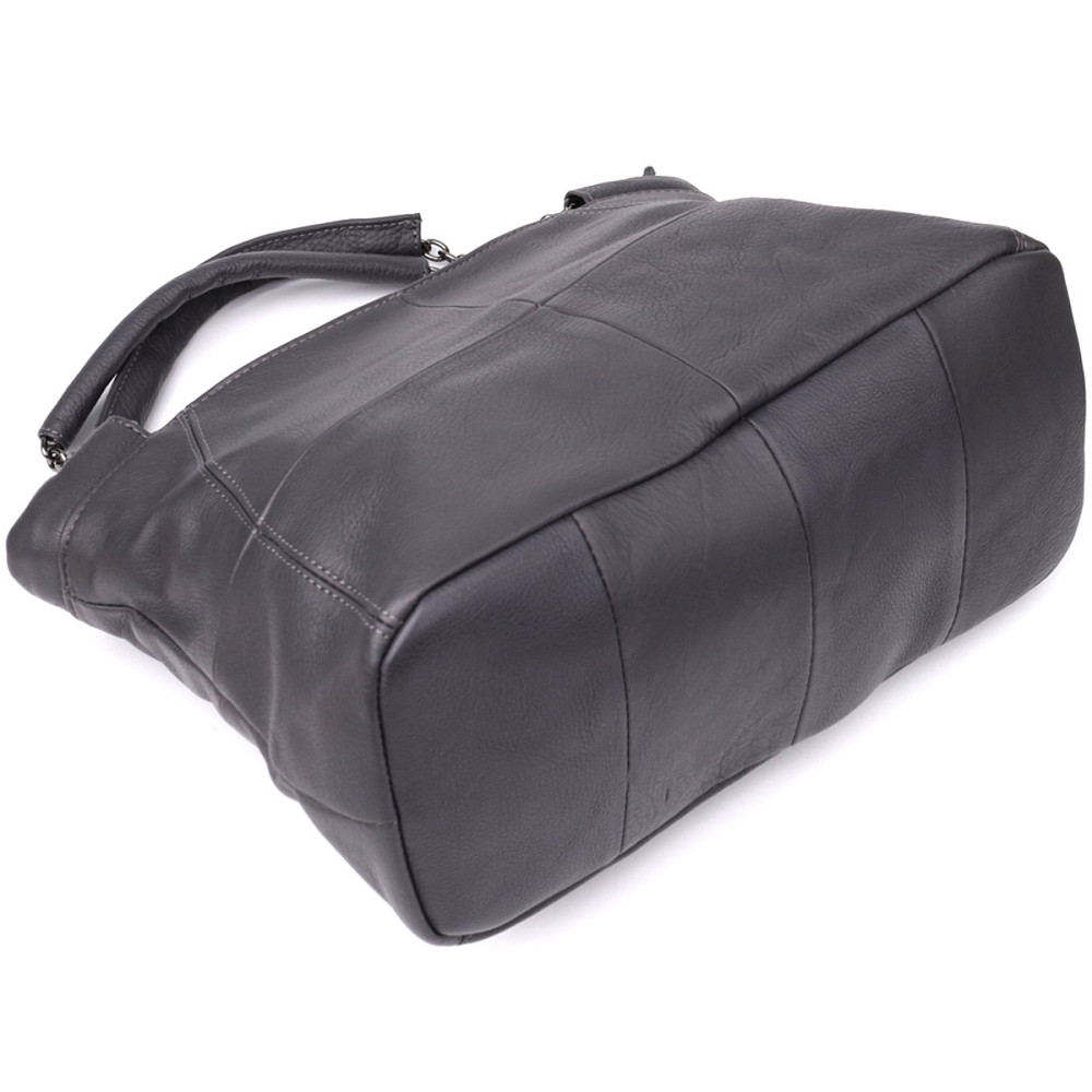 Повседневная сумка для женщин из натуральной кожи Vintage 22989 Серый Киев - изображение 6