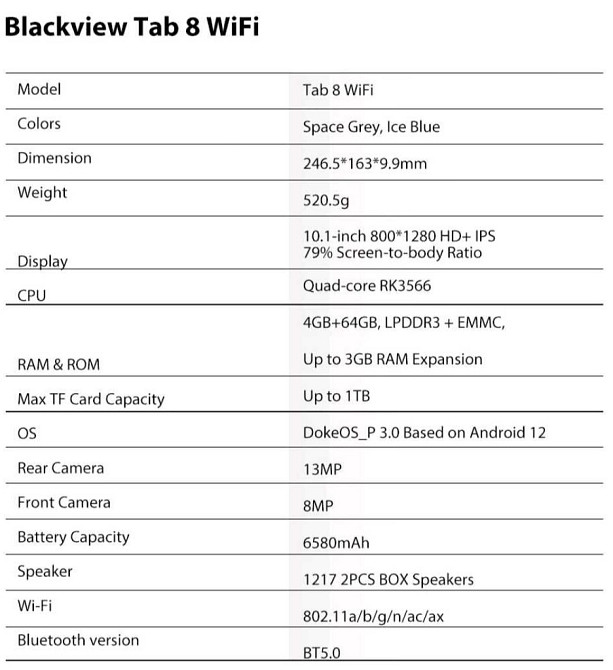 Планшет Blackview TAB 8 Wi-Fi 10.1 4G 4/64Gb. Grey Киев - изображение 2