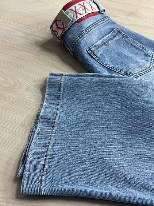 Джинсы женские Dragon 8325 палаццо ровные с поясом стрейчевые голубые, голубой, 28, 28, 74 см, 100 см Киев - изображение 6