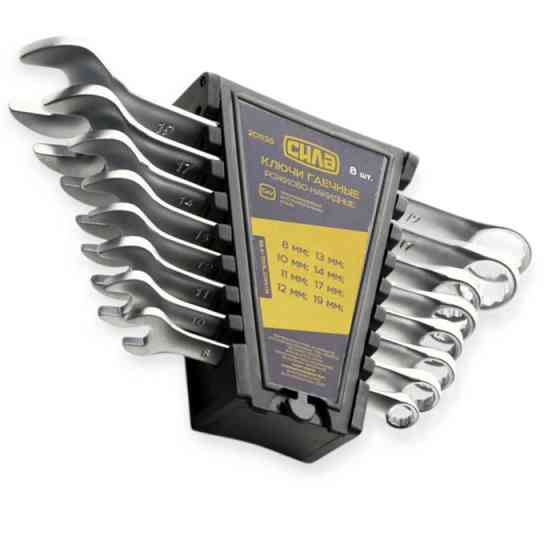 Набор ключей рожково-накидных 8-19 мм 8 шт (планшет) CrV Satine Мукачево