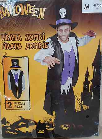 Костюм Зомбі Пірат для вечірки на Хелловін фрак, капелюх розмір М 48-50 чорний Київ