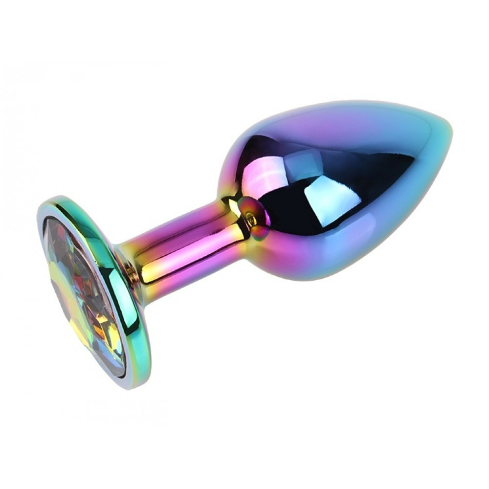 Анальна пробка із кристалом Chisa Matrix Mont Rainbow Gem, металева, різнокольорова, 7 х 2.7 см Sex Aura Київ - фото 1