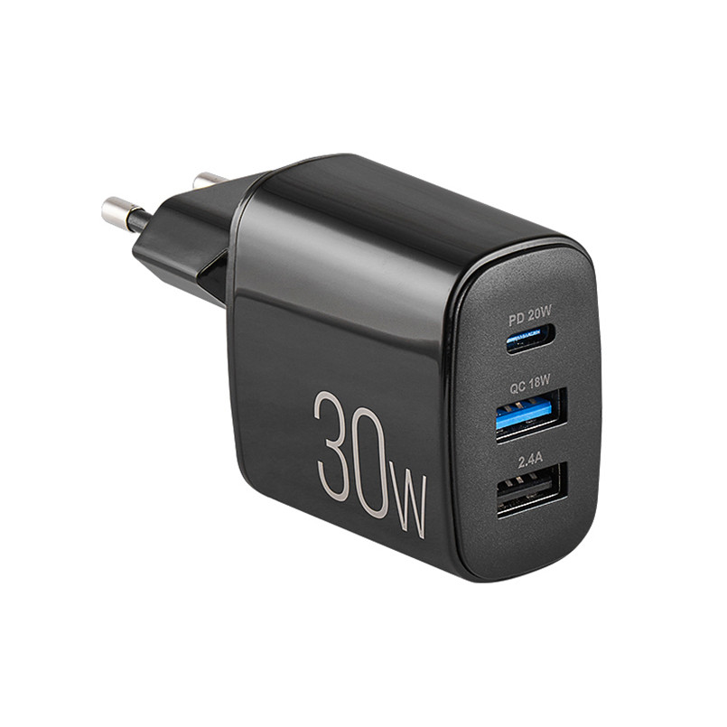 Сетевое зарядное устройство Brevia ePower PD20W+QC18W+12W черный Львов - изображение 1