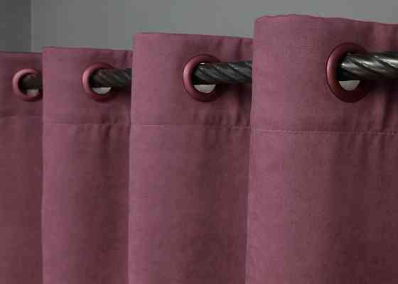 Комплект штор на люверсах VR-Textil Мікровелюр Petek № 1490ш 150х270 см 2 шт Пурпурний (37-0217) Київ