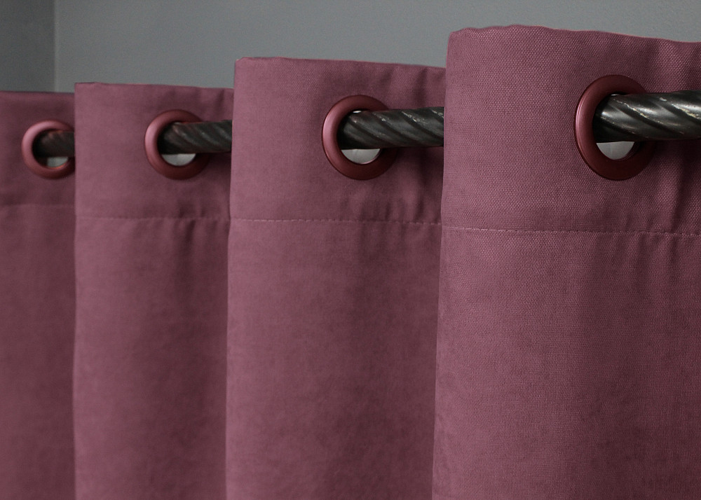 Комплект штор на люверсах VR-Textil Мікровелюр Petek № 1490ш 150х270 см 2 шт Пурпурний (37-0217) Київ - фото 6