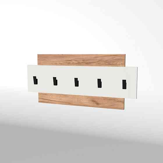 Вешалка настенная Эверест Нордик-800 80х3х36 см Белый + Дуб крафт золотой (DTM-5519) Львов